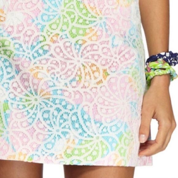 Lilly Pulitzer Tate Mini Skirt Women's Size Small Sailsbury Resort Lace Overlay - Picture 2 of 10